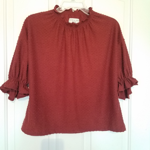 Madewell Texture & Thread Ruffle Top Size Small - Picture 10 of 11